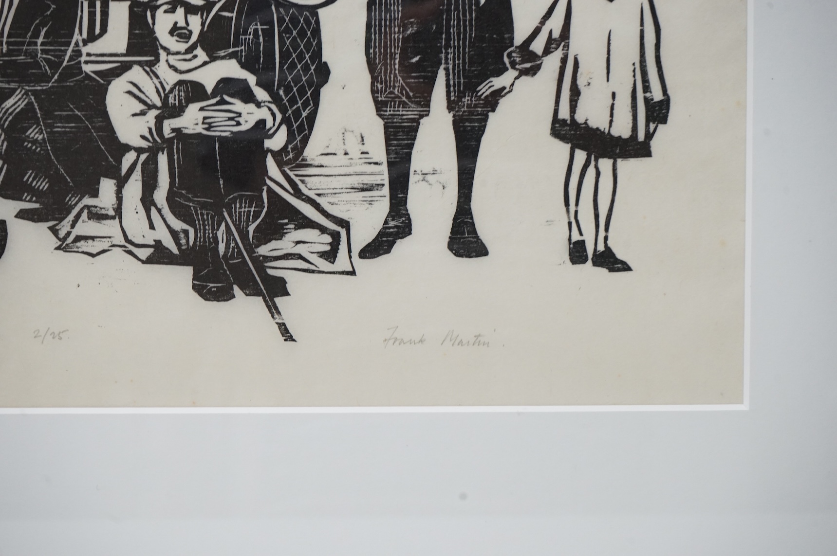 Frank Martin (1921-2005), woodcut, ‘The Duke of Beaufort hunt, Point to Point Bushton, March 1922’, signed in pencil, limited edition 2/25